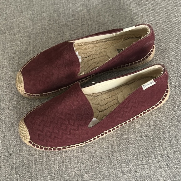 Soludos Wine Burgundy Espadrilles Flats Smoking Slipper - Picture 2 of 14